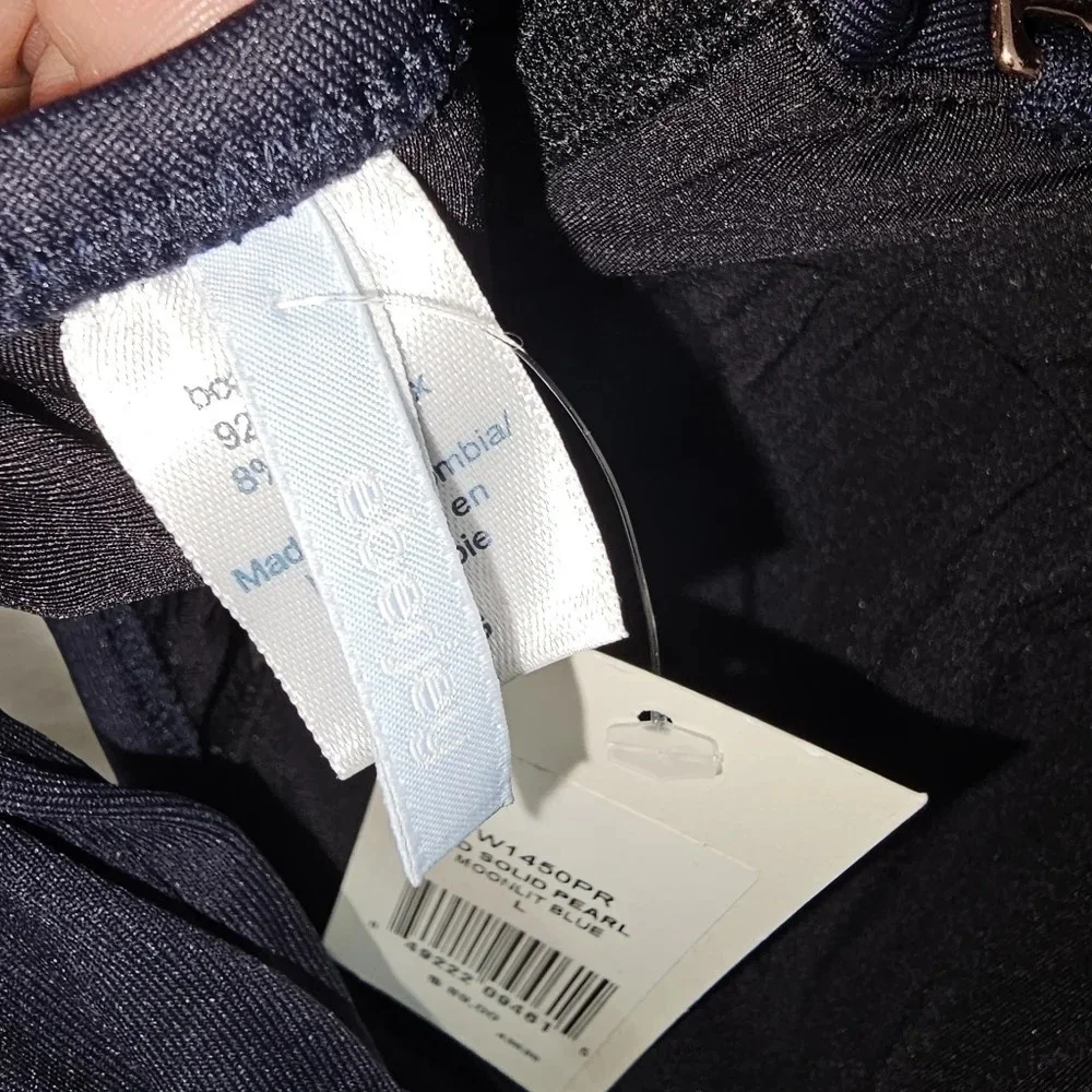 REVOLVE Eberjey Bikini Top NWT / Flounce Bandeau So Solid Dark Blue Size Large